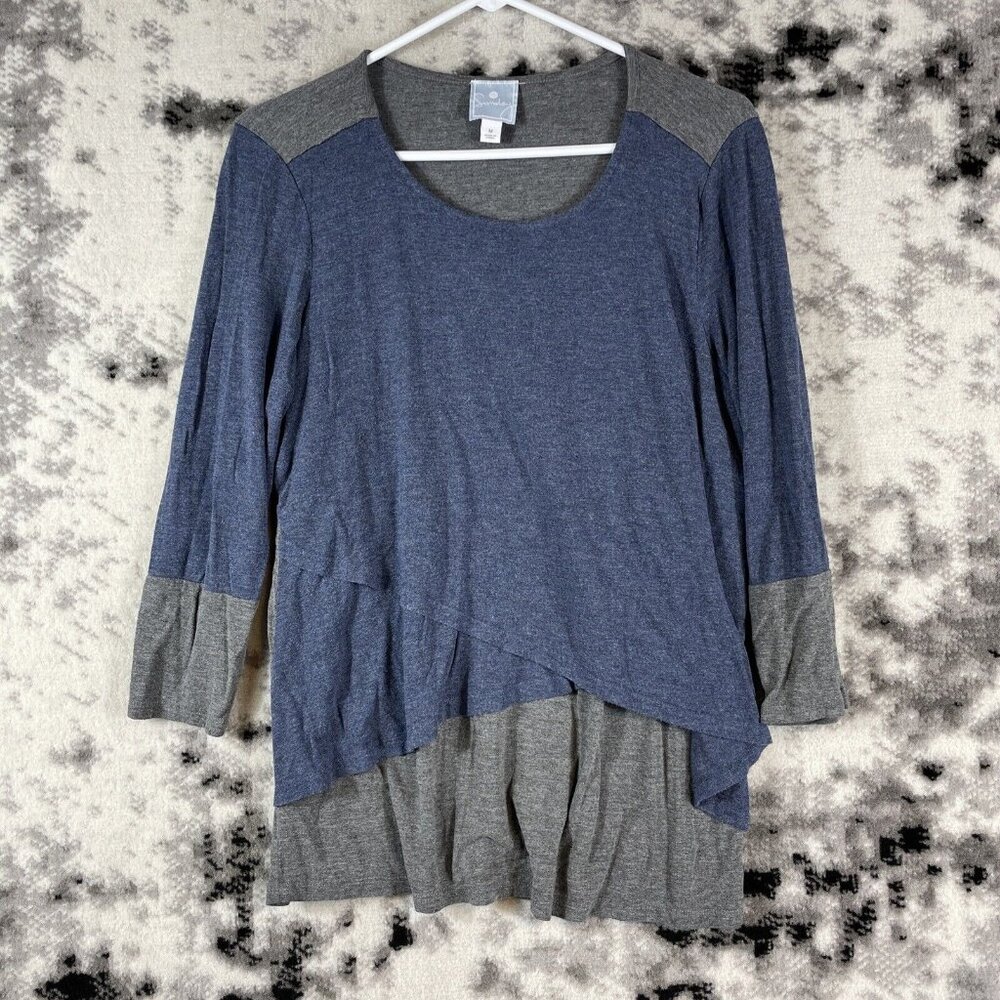 Anthropologie Sunday Blouse Womens Size Medium Rayon Stretch Layered Front